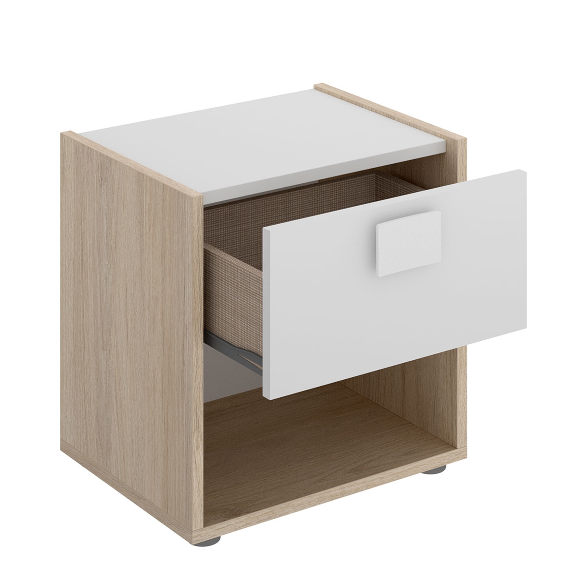 Dina 6 Bett 90x190 + Drag + Nachttisch + Kommode mit 3 Schubladen + Kleiderschrank - 5