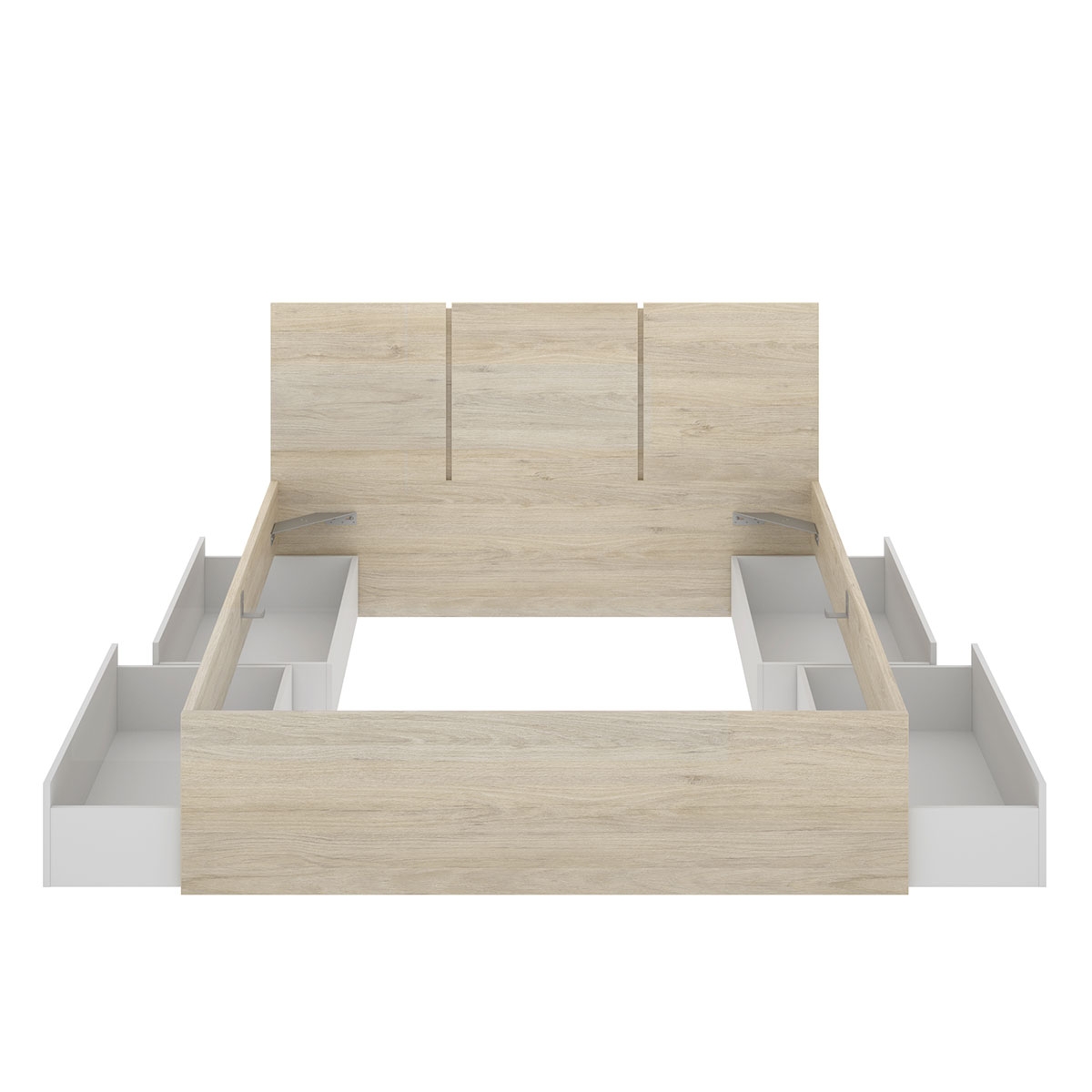 Cabezal Havana + Aro 135-140X190 + 4 Cajones Natural/Blanco