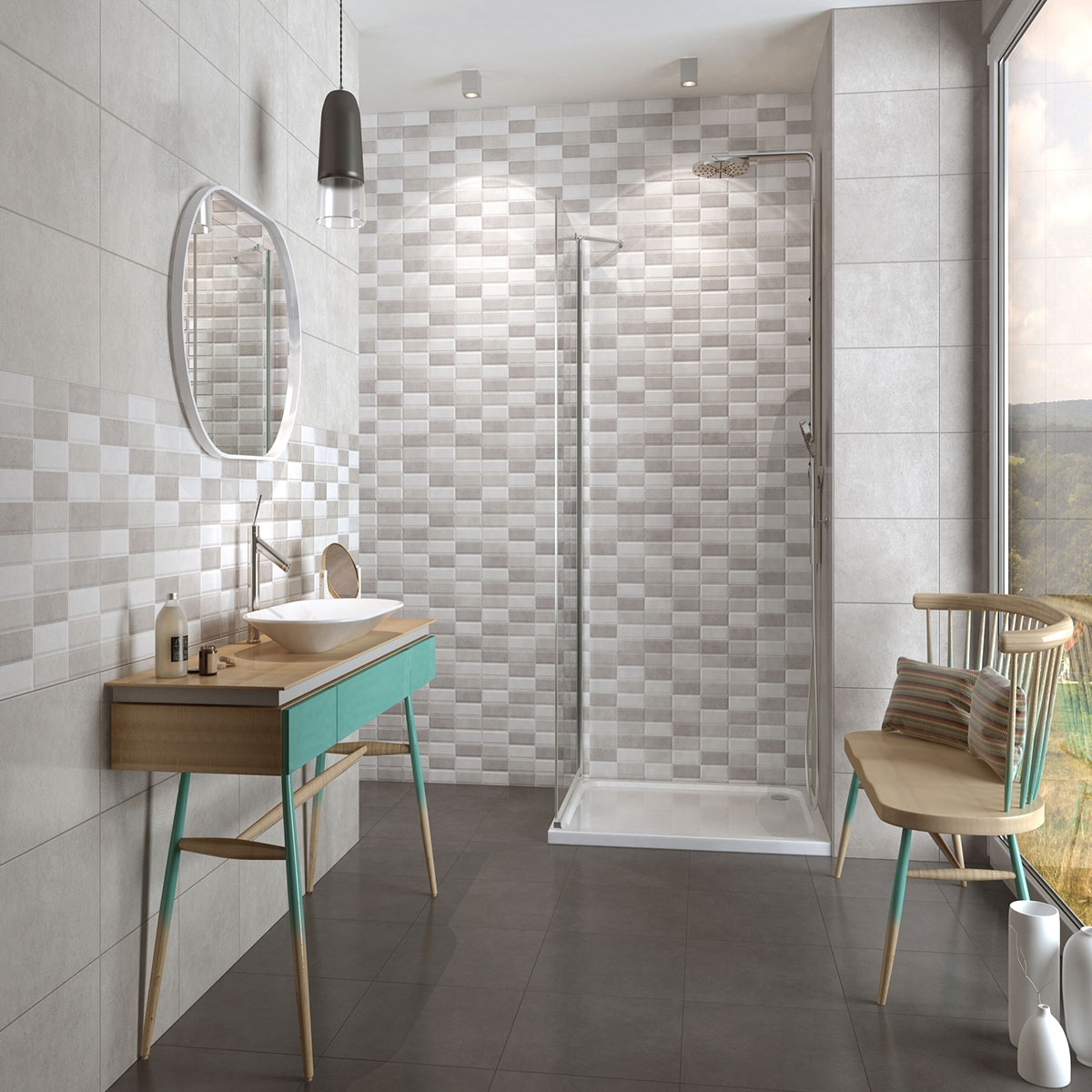 Baño con revestimiento Foster Light 25x75