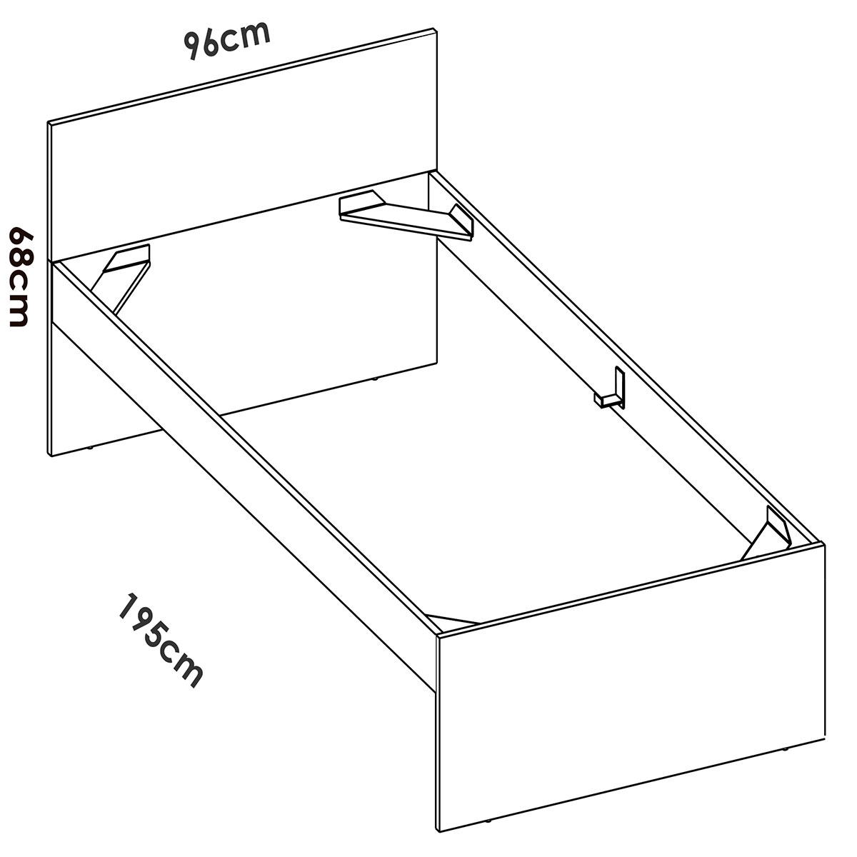 Oberste Beetmaße 90x190 Natürlich