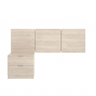 Bito Head 3 Deckenleuchten + 2 Schubladen-Nachttisch Naturschrank