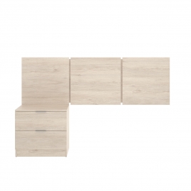 Bito Head 3 Deckenleuchten + 2 Schubladen-Nachttisch Naturschrank