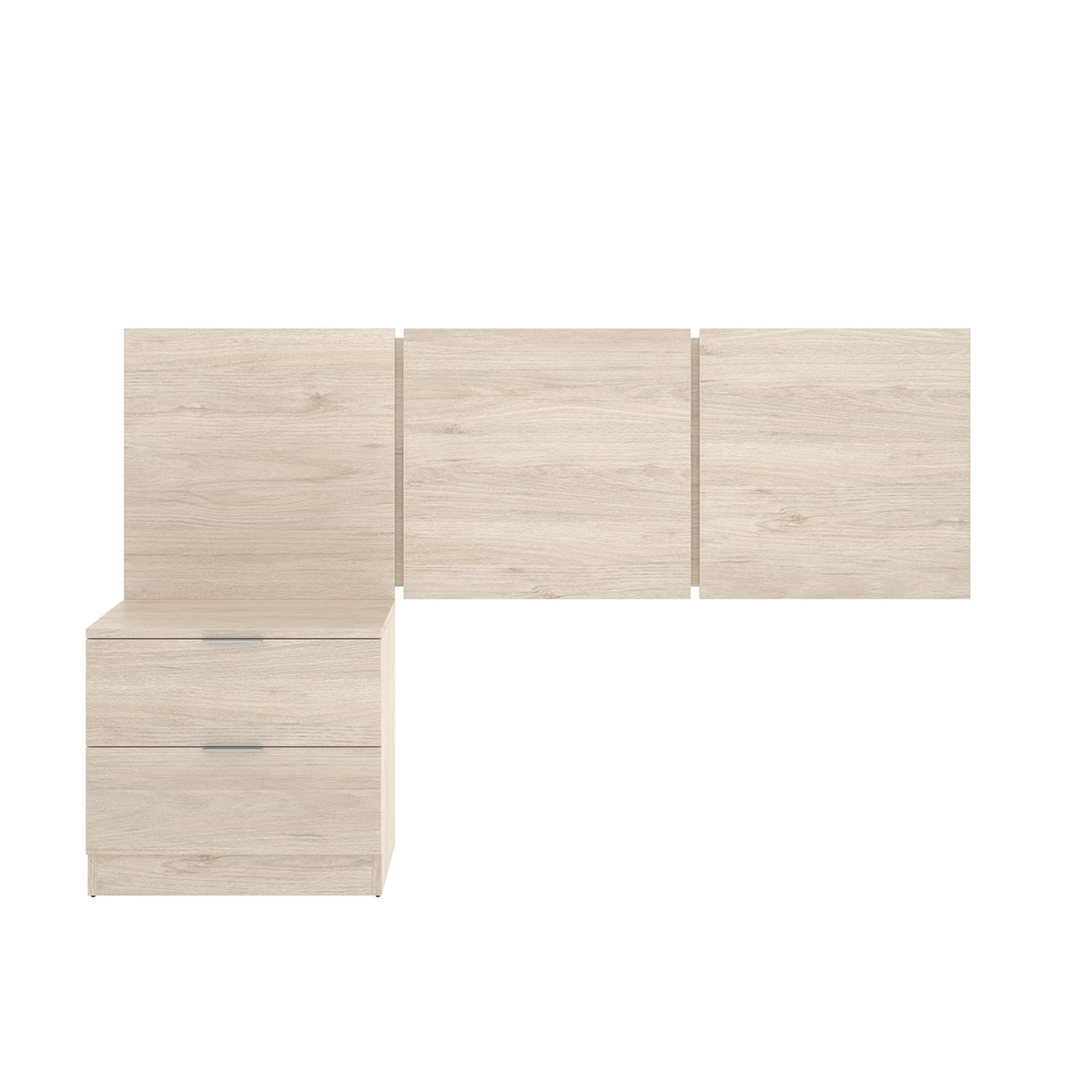 Bito Head 3 Deckenleuchten + 2 Schubladen-Nachttisch Naturschrank