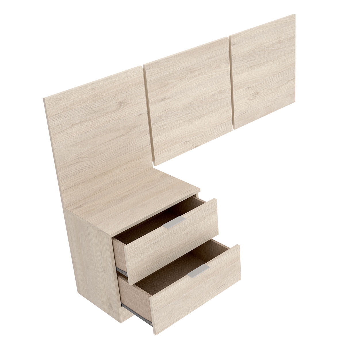 Bito Head 3 Deckenleuchten + 2 Schubladen-Nachttisch Natürlicher - 3