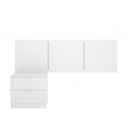 Bito Head 3 Deckenleuchten + 2 Schubladen Nachttisch Weiß