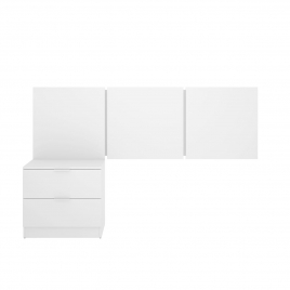 Bito Head 3 Deckenleuchten + 2 Schubladen Nachttisch Weiß