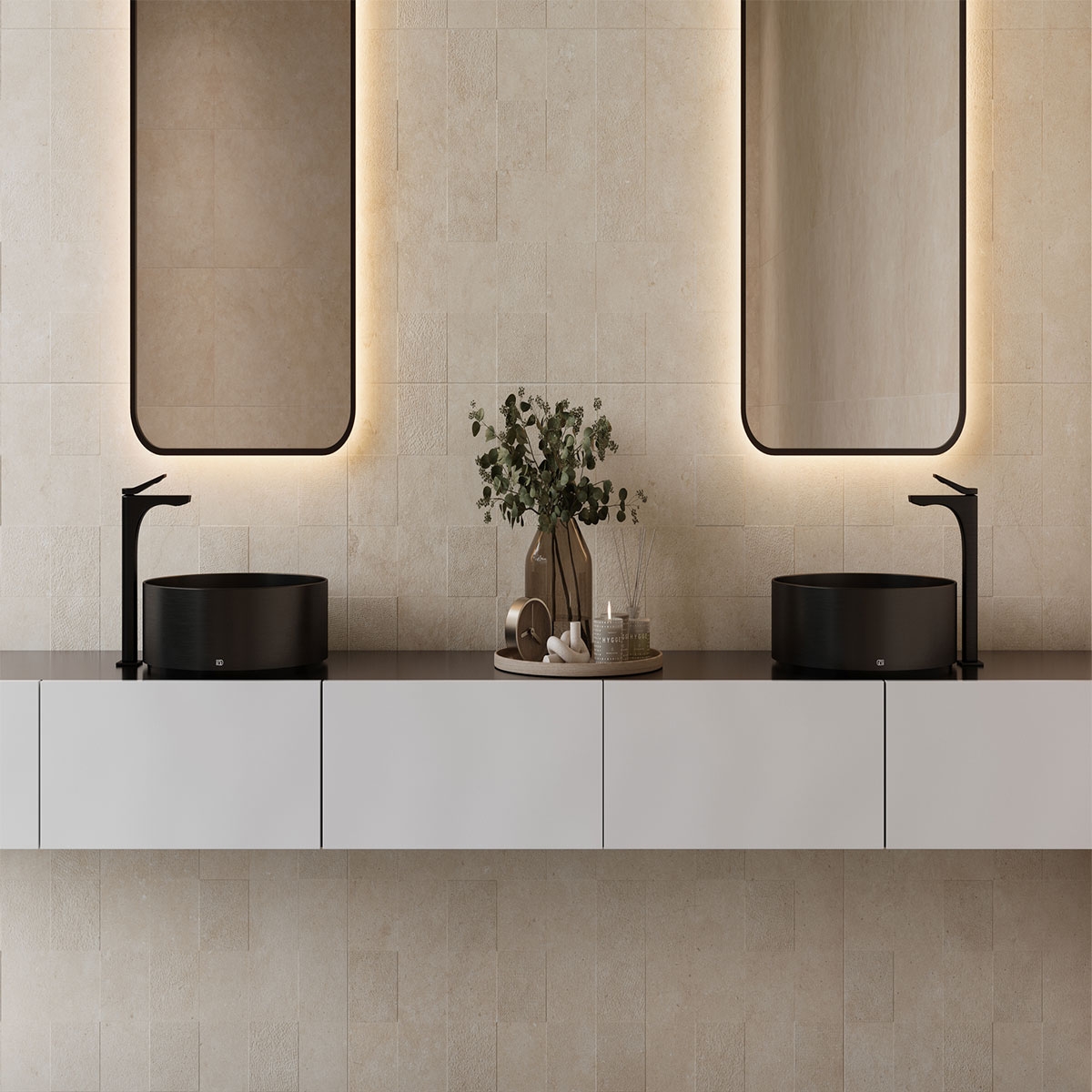 Baño con revestimiento Elba Rubik Sand 60x120
