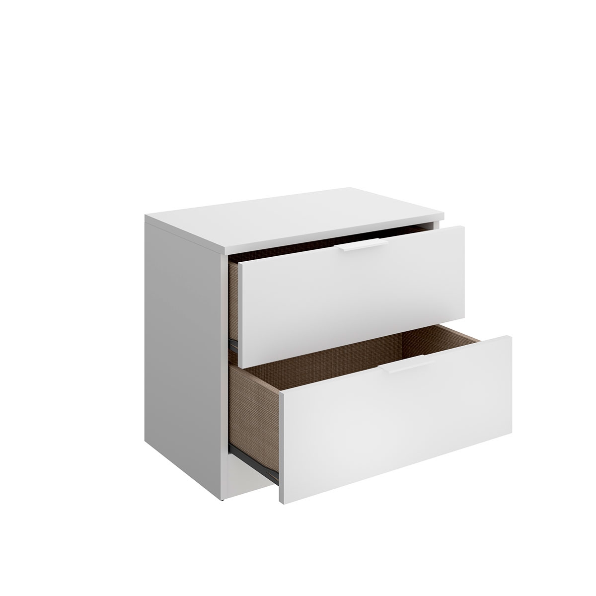 Lago Table de chevet blanche à 2 tiroirs - 2