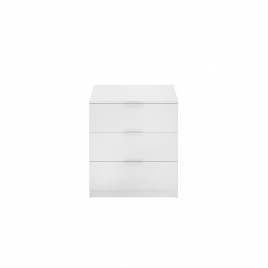 Lago 3 Drawer White Nightstand