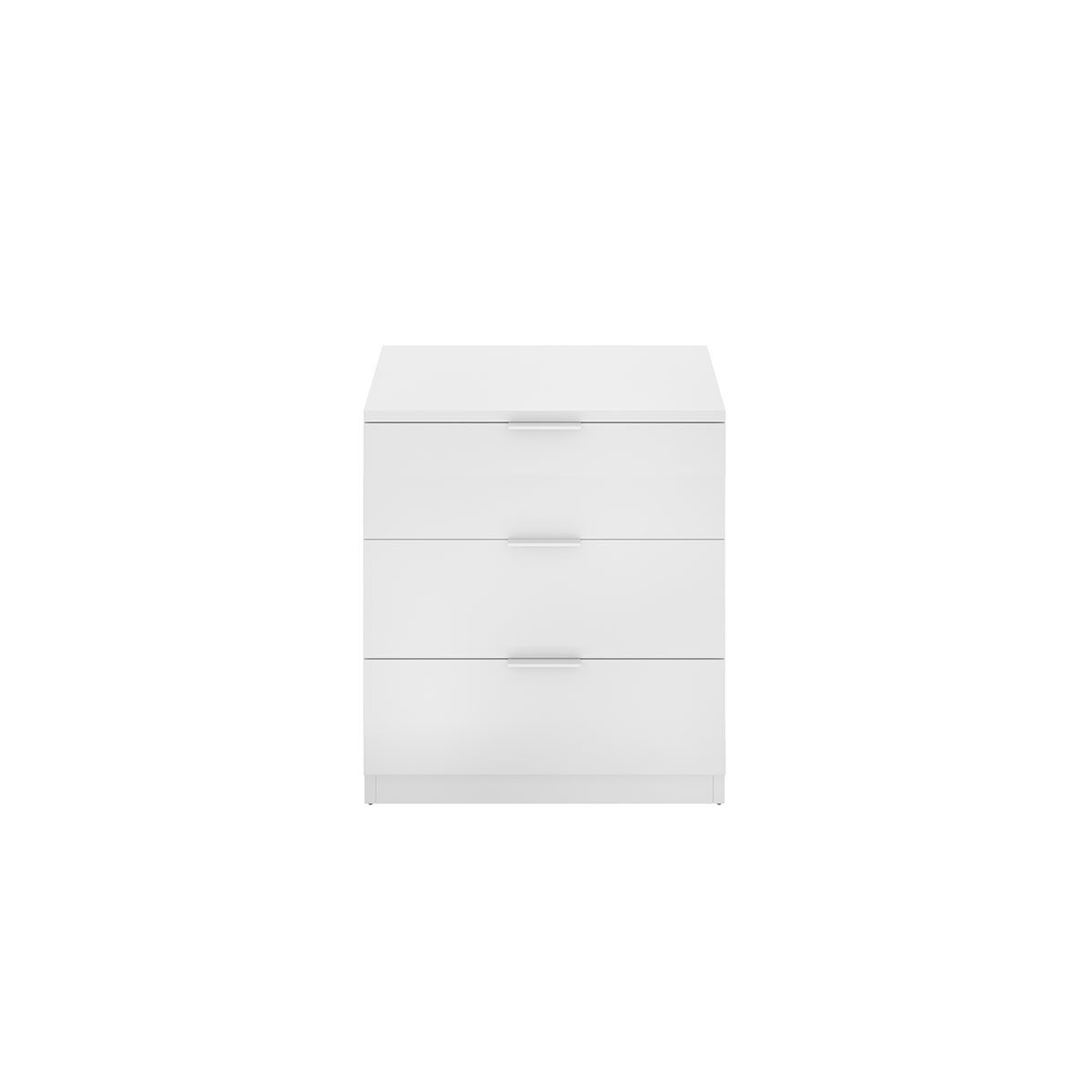 Lago 3 Drawer White Nightstand
