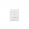 Lago 3 Drawer White Nightstand