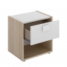 Dina 1 tiroir Table d’appoint Naturel/Blanc
