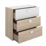 Commode Dina 3 tiroirs naturel/blanc