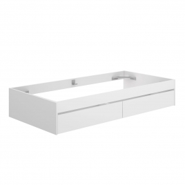 Seebett-Reifen 90X190 + 2 Schubladen Weiß