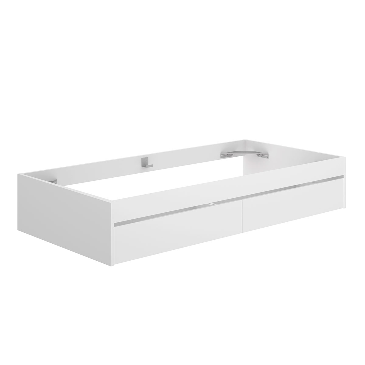 Seebett-Reifen 90X190 + 2 Schubladen Weiß