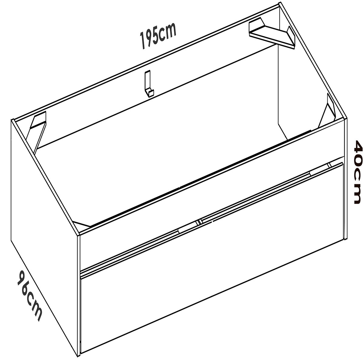 Maße des Seebett-Hoops 90X190 + Weißwiderstand