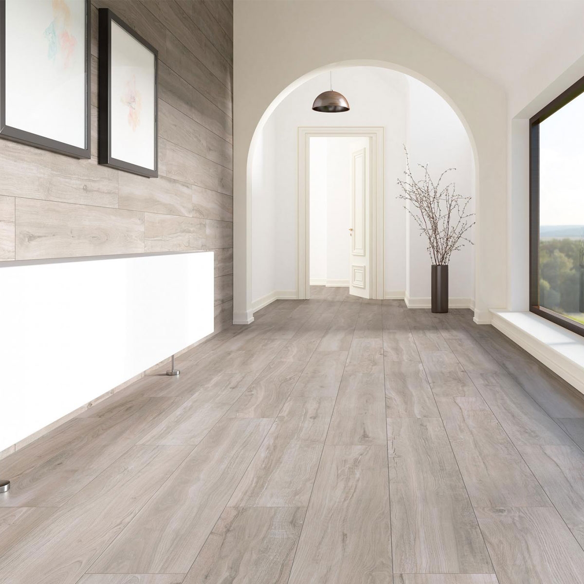 Interior with Rovere Desert Non-slip flooring 20x120