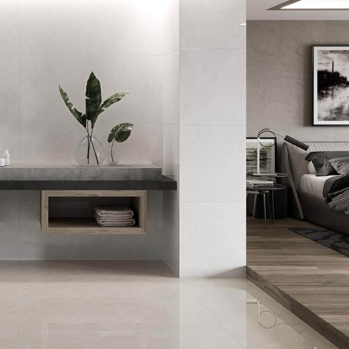 Intérieur avec revêtement de sol CR Rovere Bark 20x120