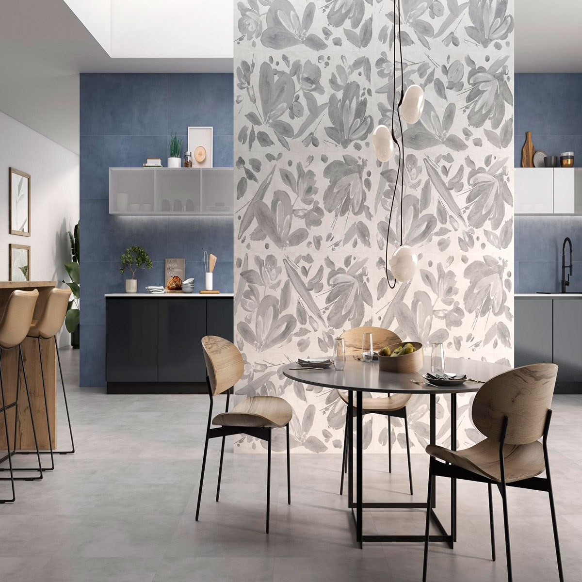 Interior com pavimento Eleganza Perla Matte 60x60 (Caixa 1,44m2)