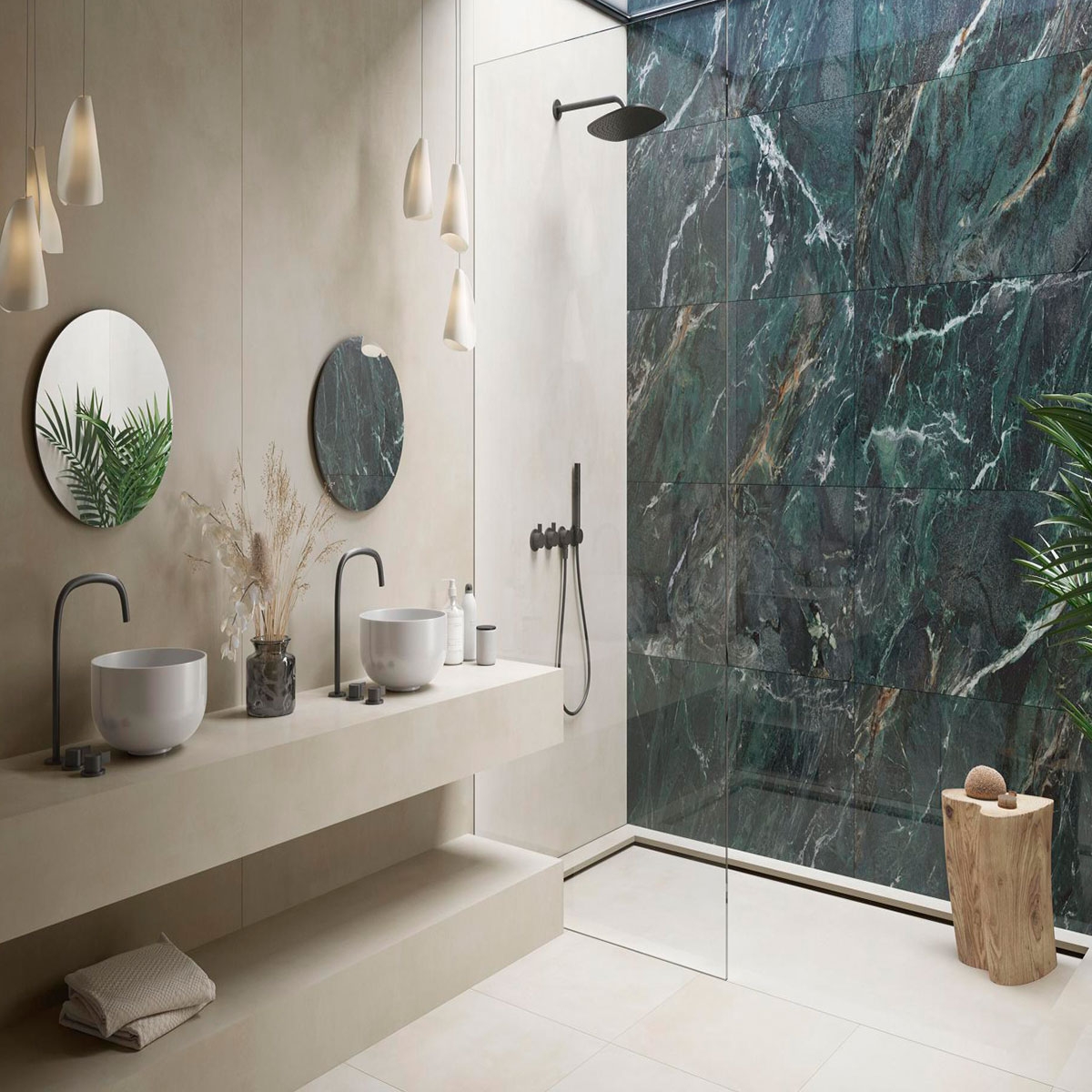 Bathroom with Eleganza Matte Beige 60x60 (Box of 1.44m2) - 5