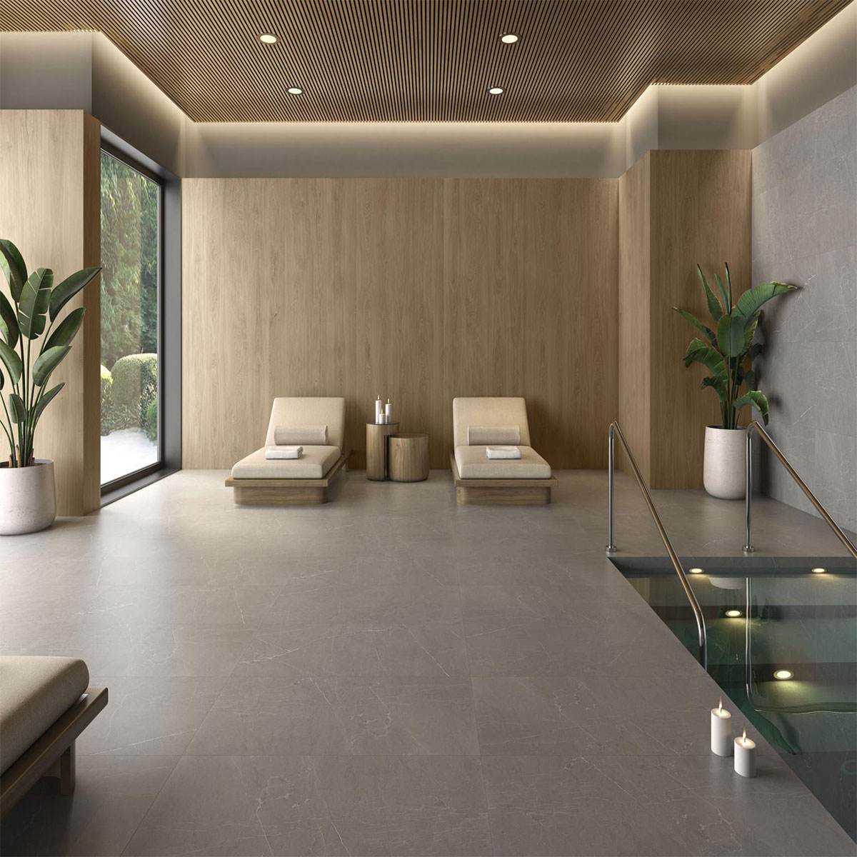 Interior with Sense Polished Gray flooring 60x120