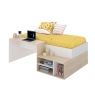 Lit compact Kric avec bureau naturel + blanc - 2