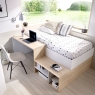 Chambre compacte Kric avec bureau naturel + blanc