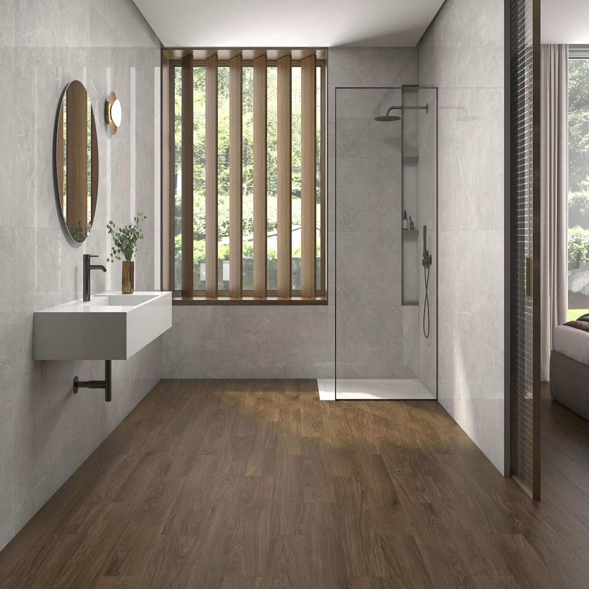 Baño con revestimiento Sense Perla Pulido 60x120