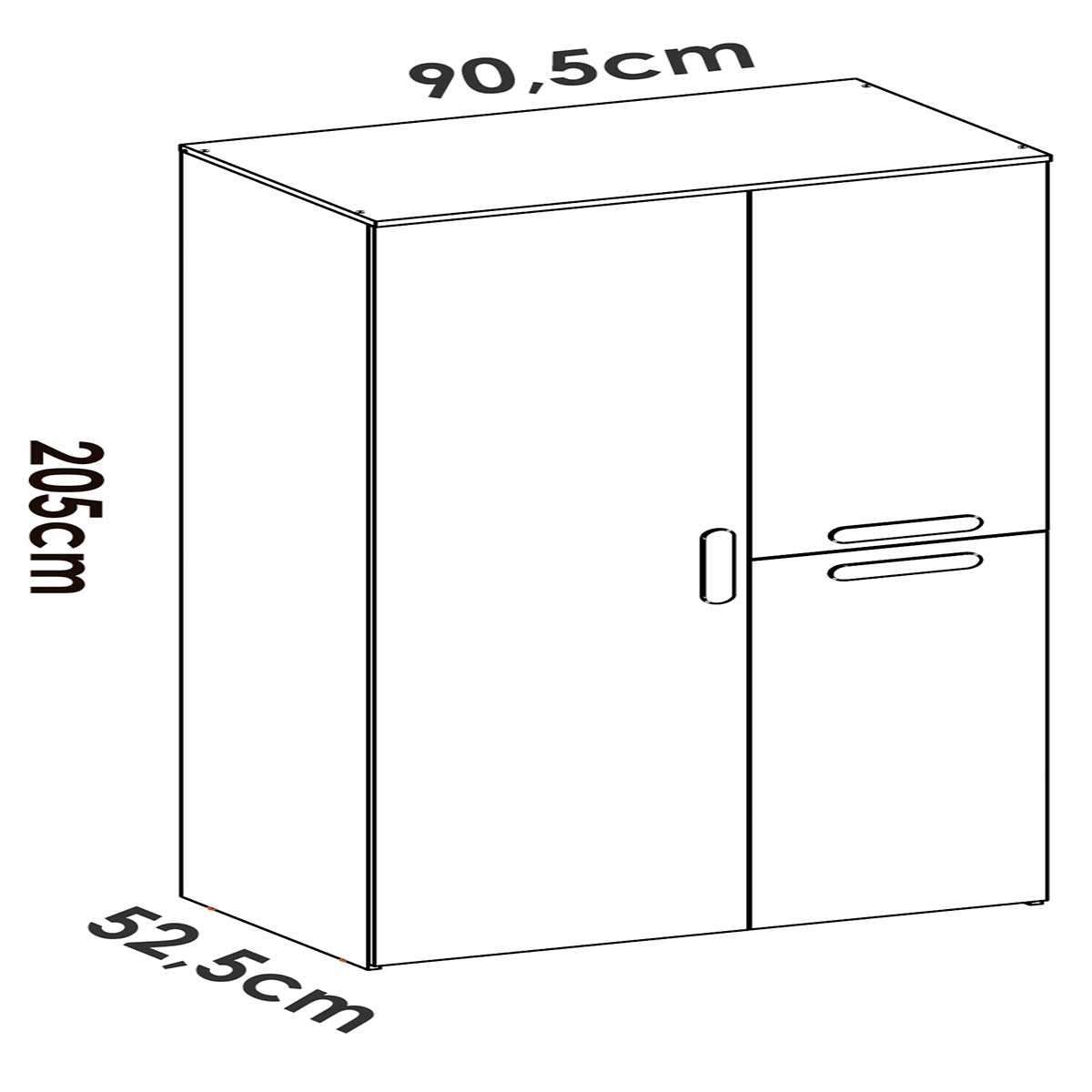 Leka 3 Door Wardrobe Measurements White