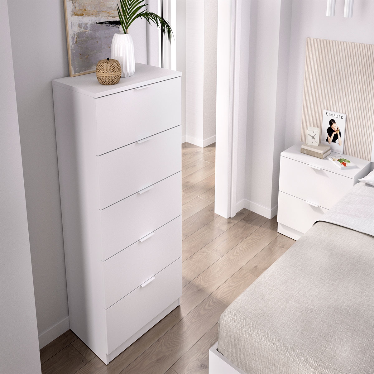 Ambiance avec Xifonier Lago 5 Tiroirs Blanc