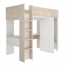 Spylo 90X200 Hochbett mit Arbeitstisch und Kleiderschrank