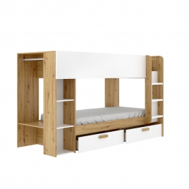 Vinty Lit superposé à deux lits 90X200 avec rangement