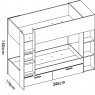 Dimensions de deux lits superposés Vinty 90X200 avec rangement
