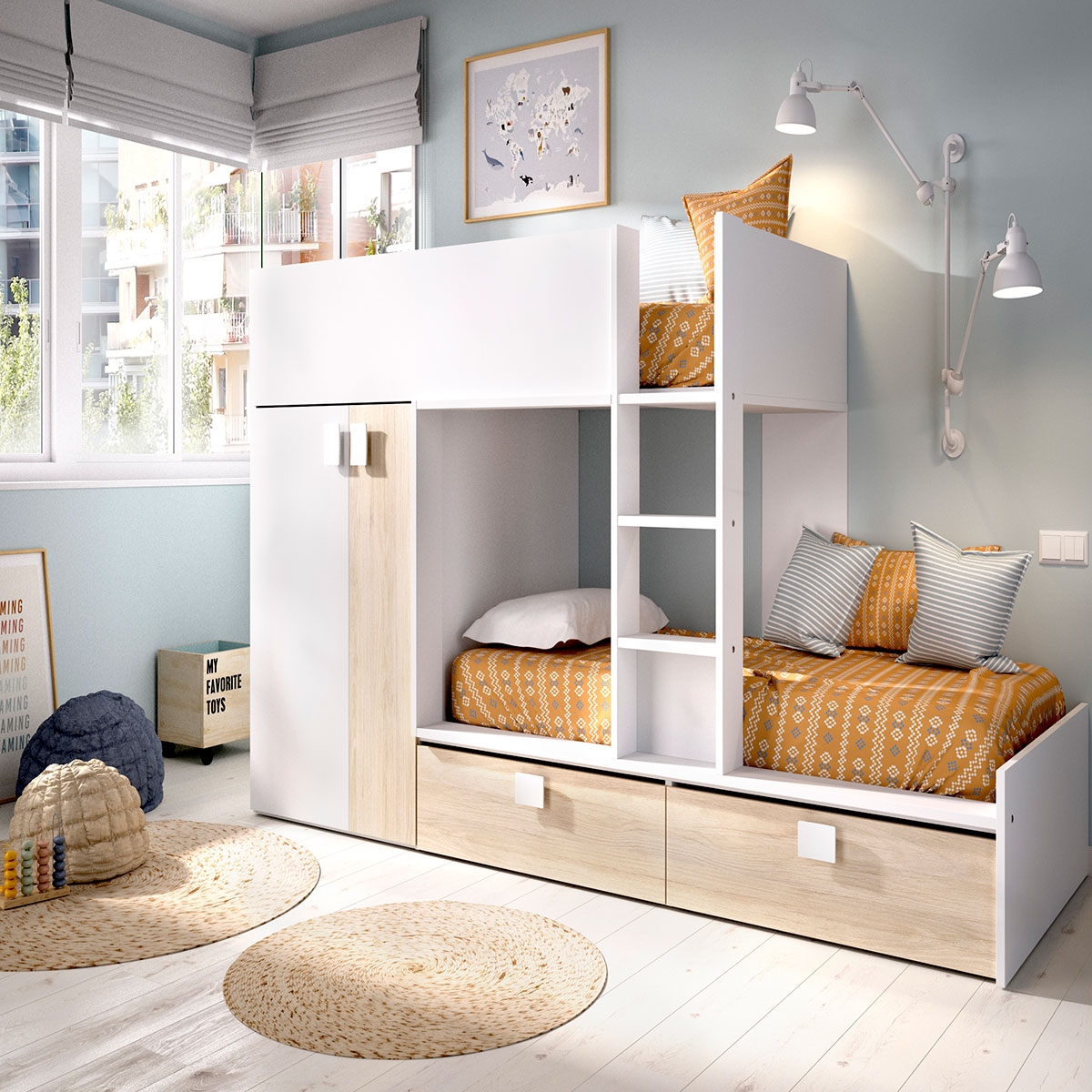 Ambiente mit Zugbett Matt 2 Betten