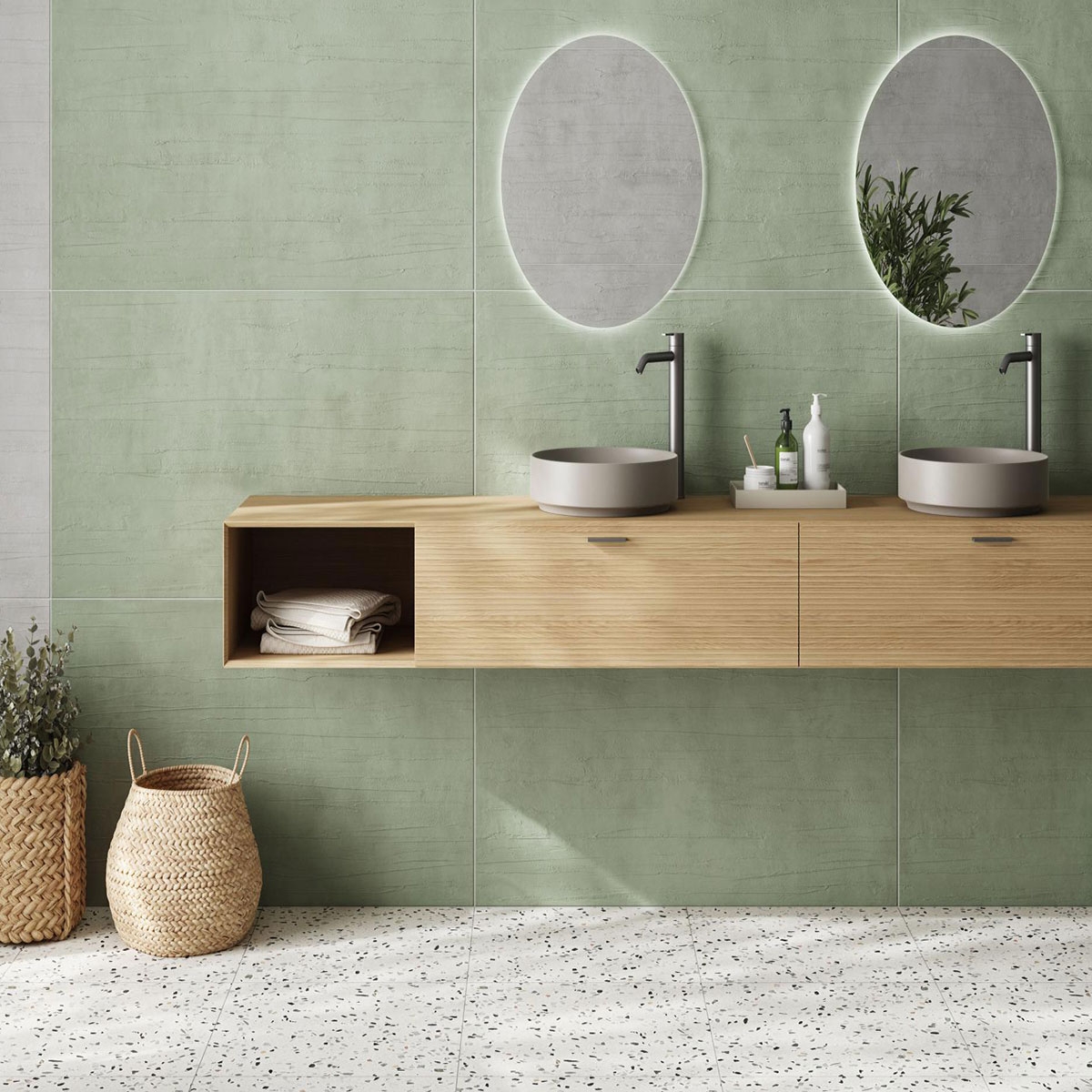 Salle de bain avec sol Terrazzo Saggio 60x60