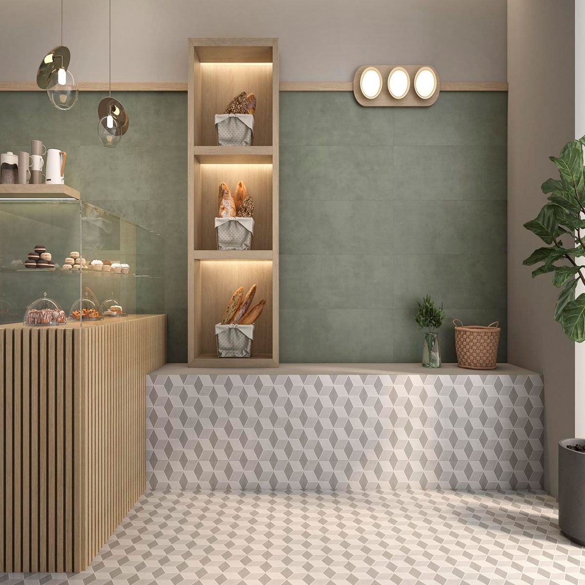 Interior with Eleganza Saggio 33.3x100 cladding