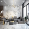 Wohnzimmer mit polierten Wandfliesen von Pietra Di Marmi 60x120