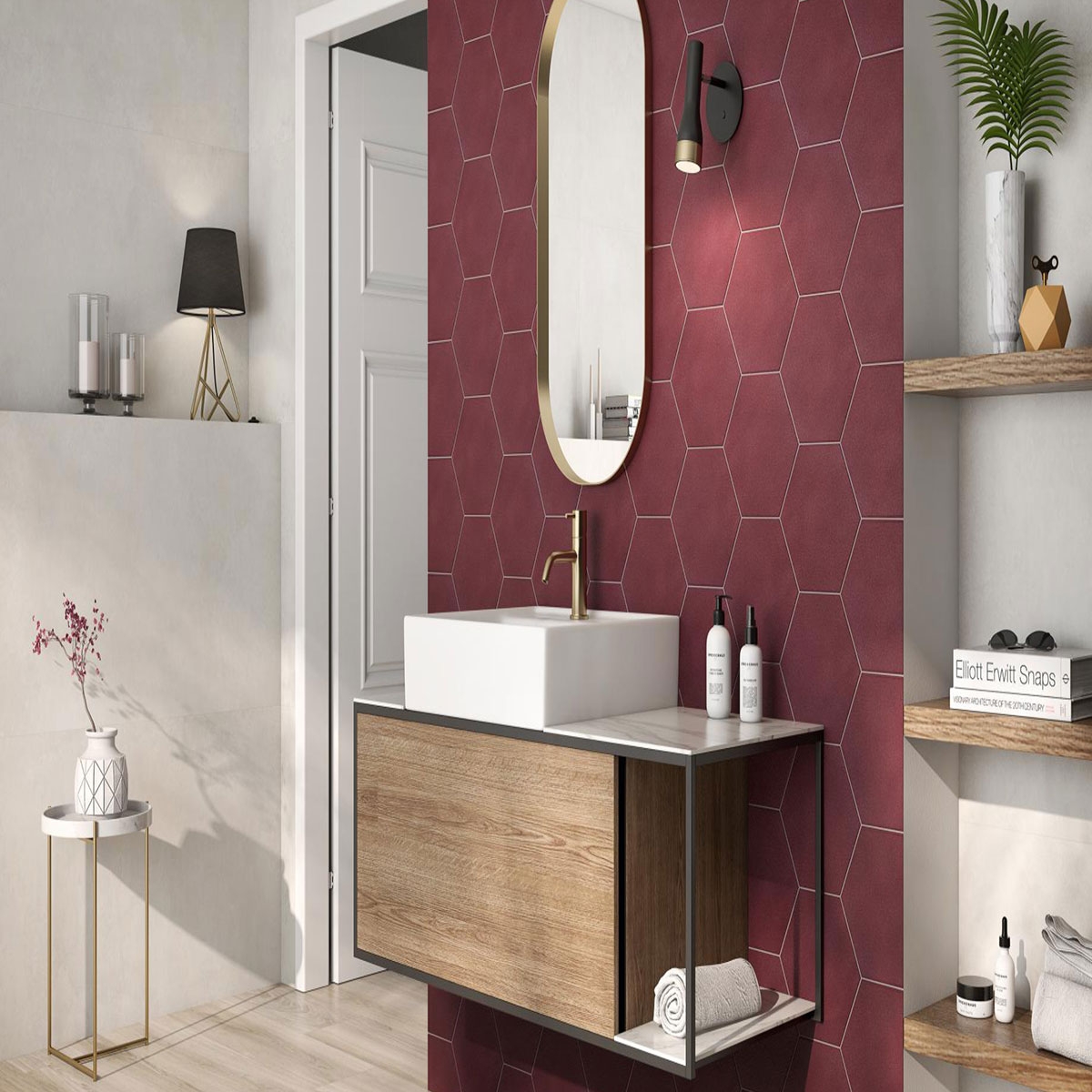 Interior com revestimento ES Omnia Neutro 60x120