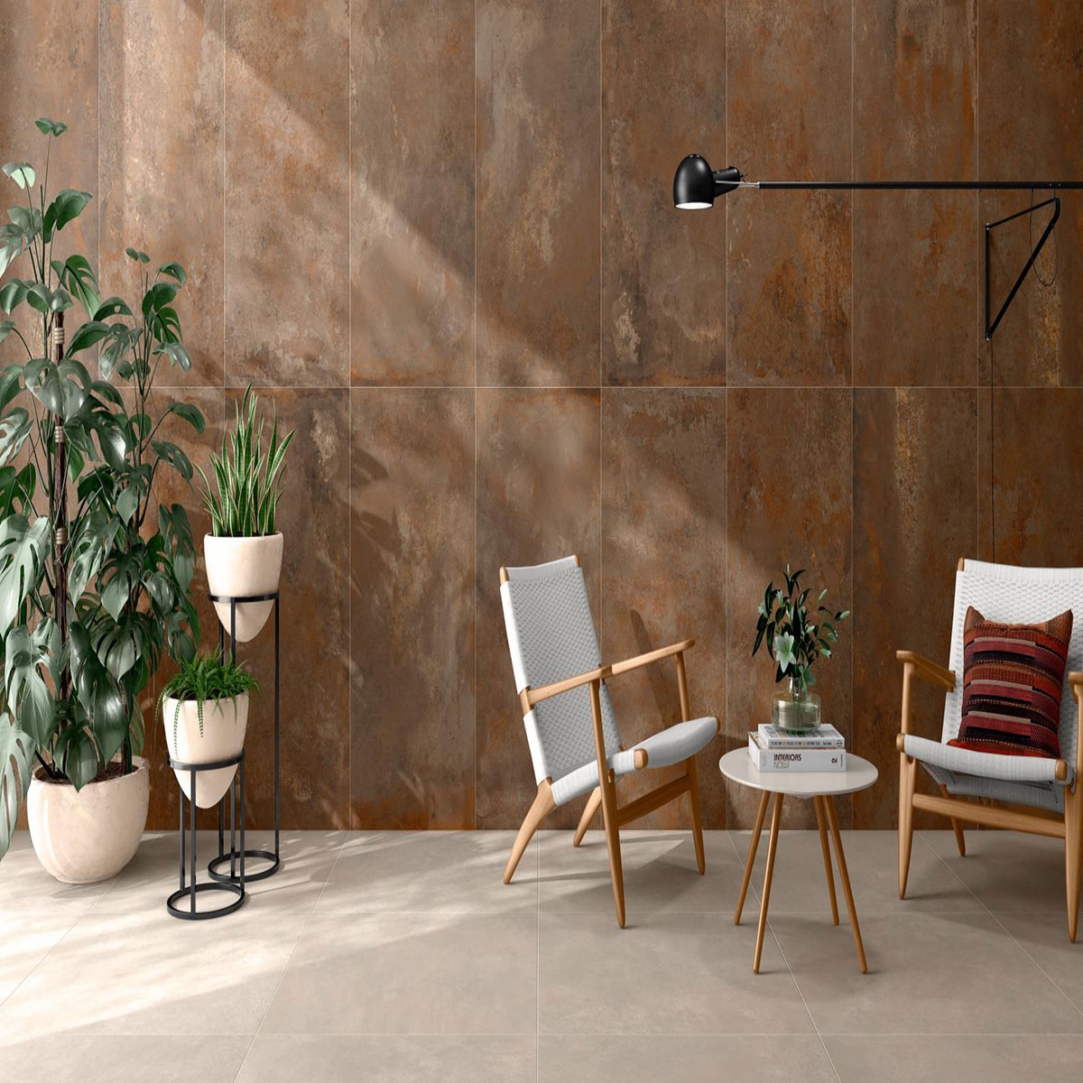 Interior con pavimento ES Omnia Sand 90x90 (Caja 1.62m2)