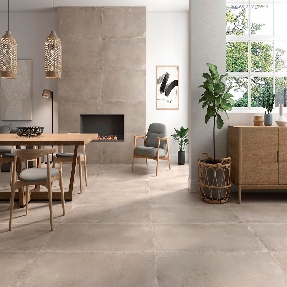 Intérieur avec revêtement de sol AT Hazel Marfil 60x120