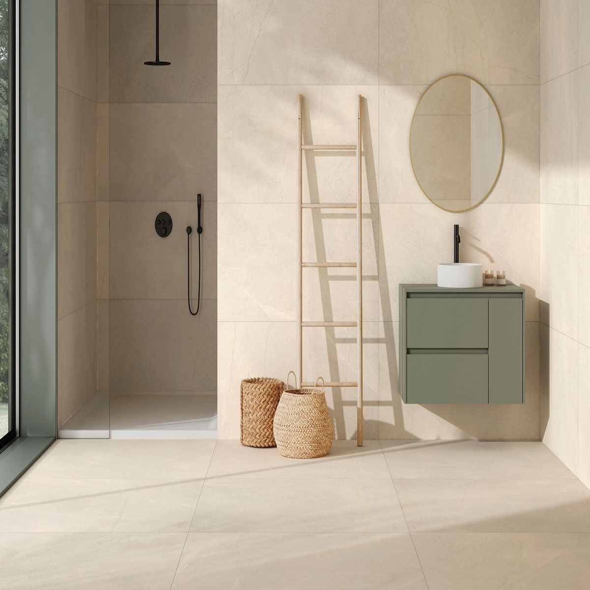 Salle de bain avec sol Kenzo Beige 60x60