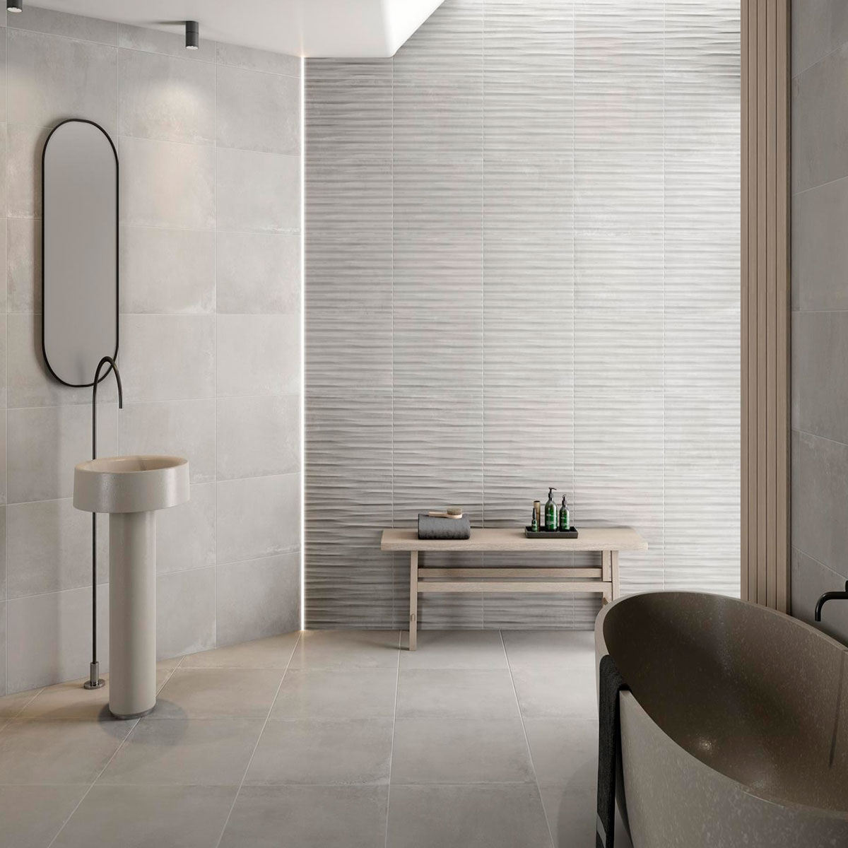 Salle de bain Hazel White avec sol 60x60