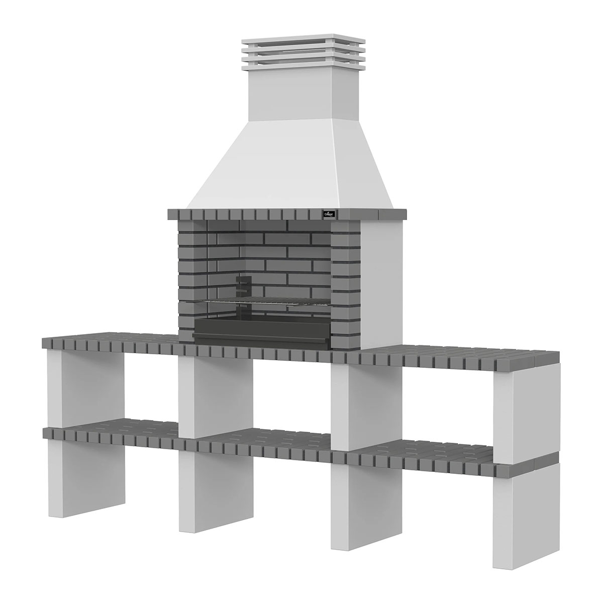 Barbecue with countertops, sink and faucet Alvor Gray