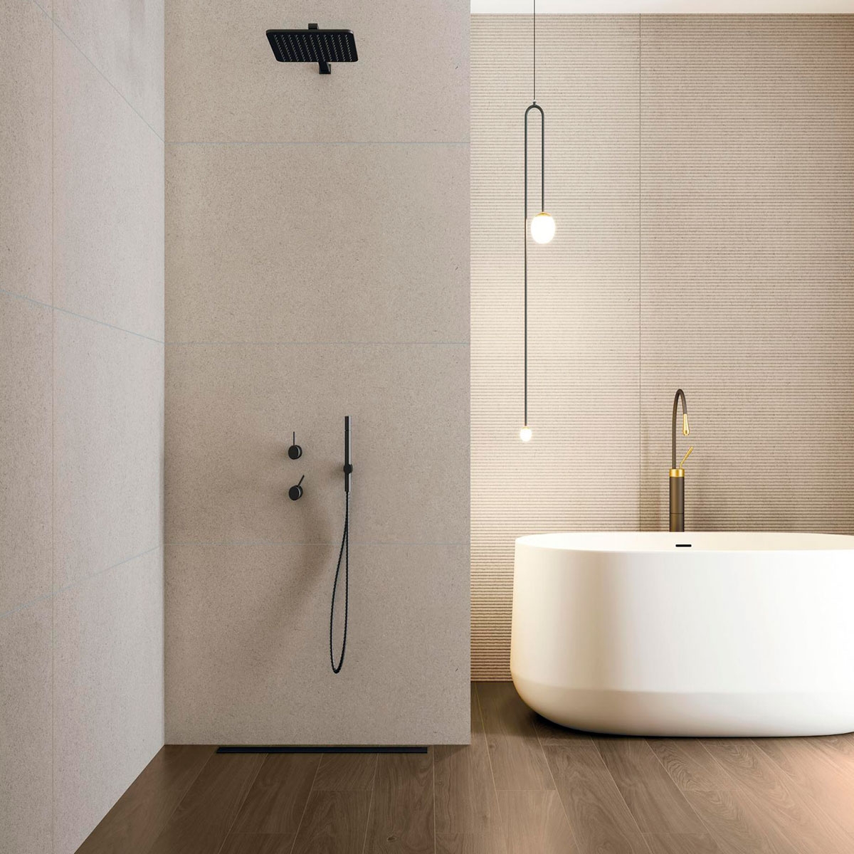 Bathroom with Lin Beige 60x120 (Box 1.44m2)