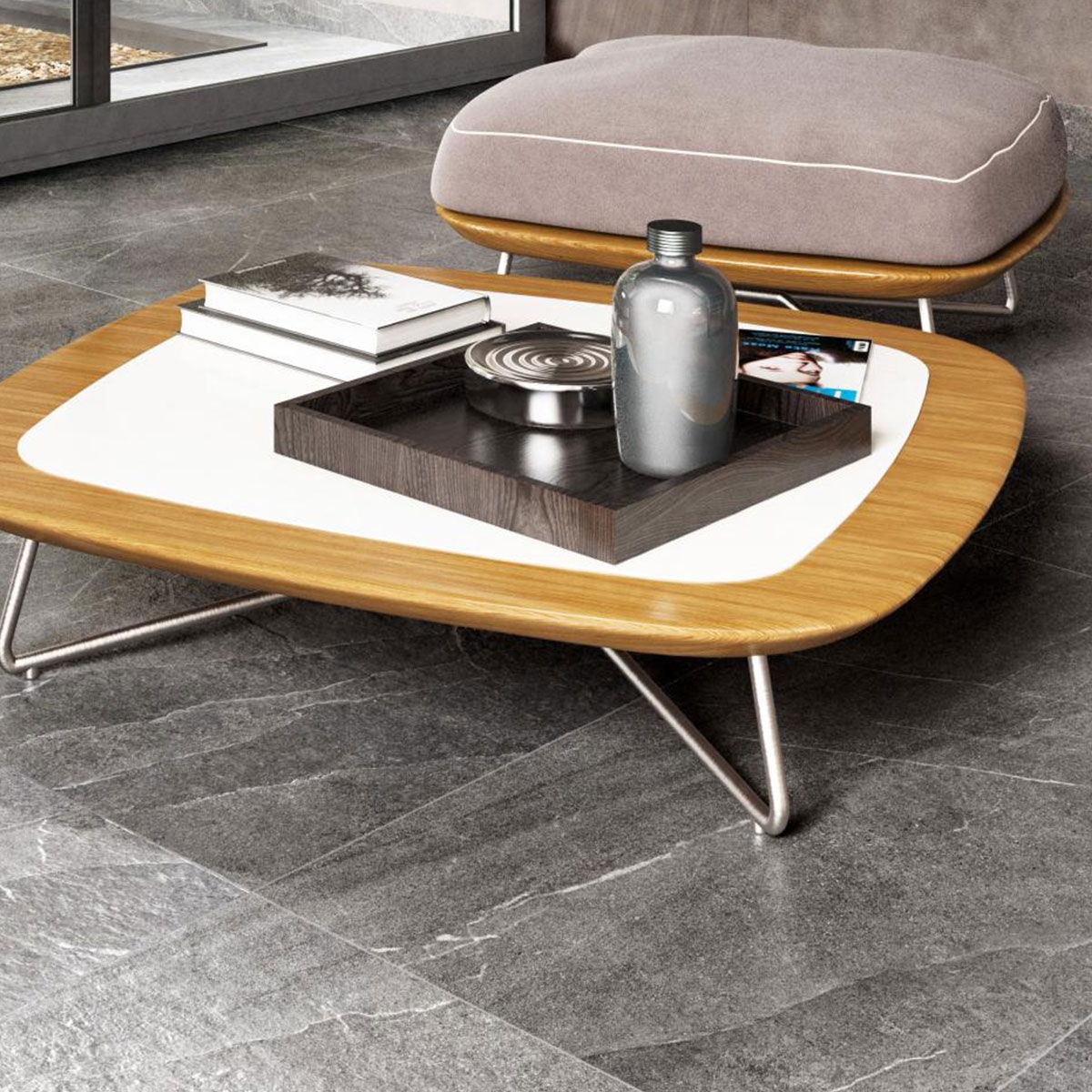 Interior com piso Pietra Di Lavagna Grigio 60x120