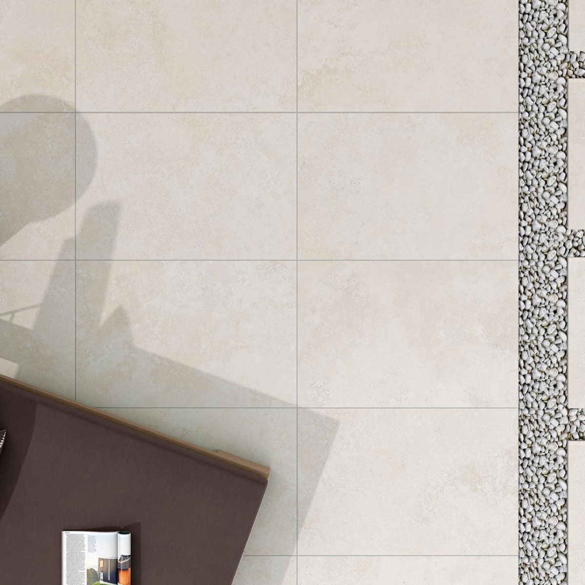 Pietra Di Rapolano Ivory 120x120 pavimento de imitação de pedra