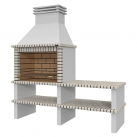 Barbacoa con Encimera Nisa Blanco-Marrón