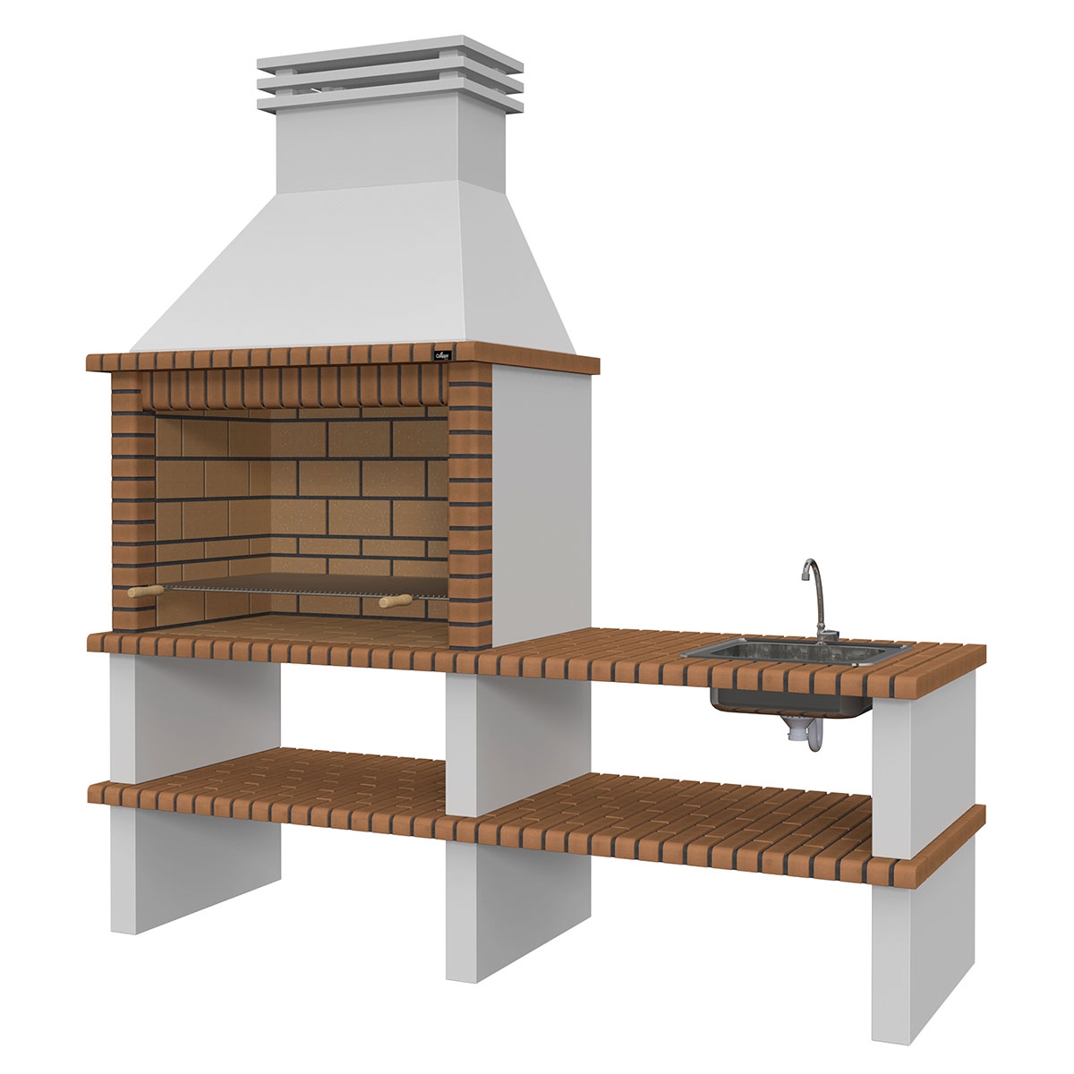 Grill mit Arbeitsplatte, Spüle und Wasserhahn Nisa Templar-Brown - 2