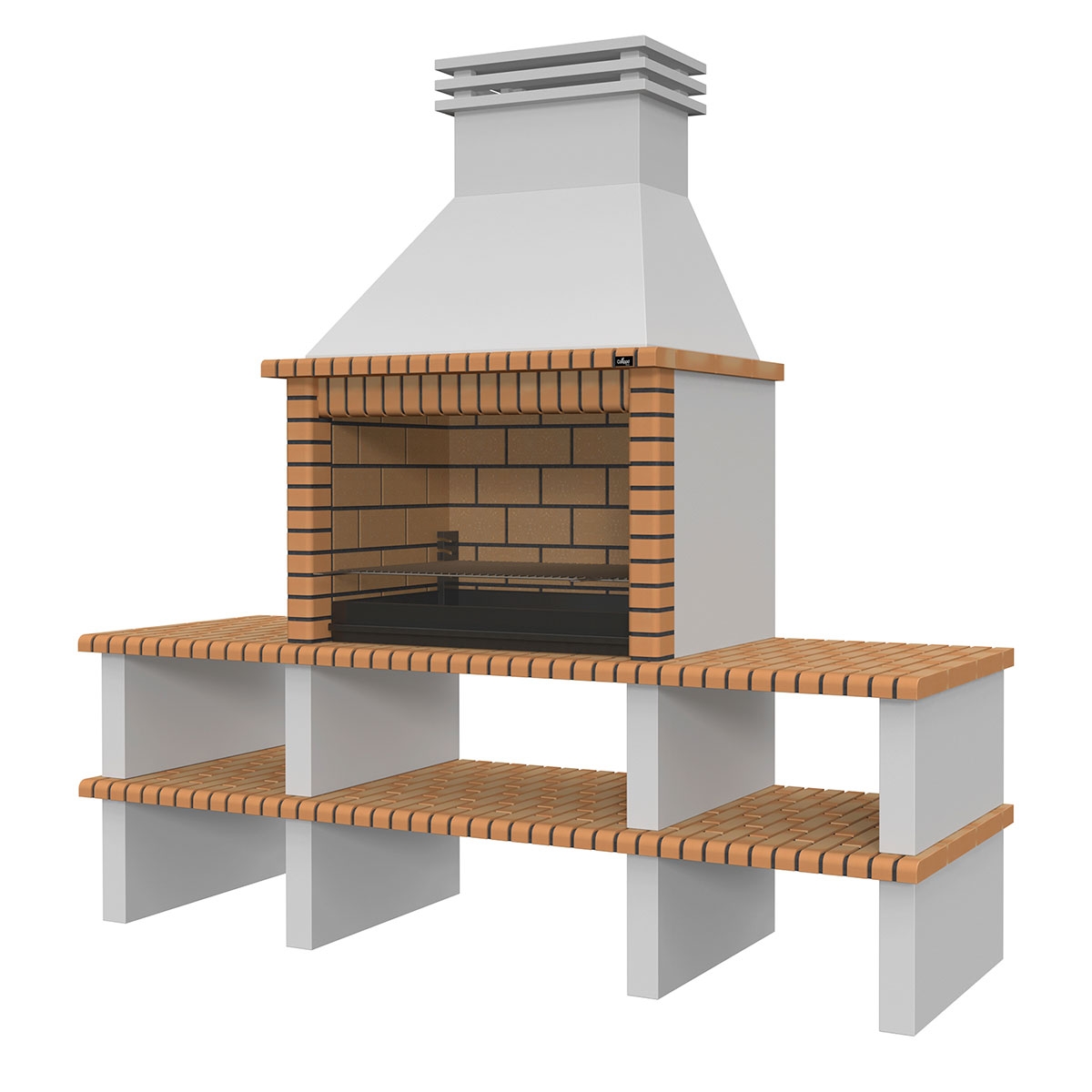 Barbecue with 2 Countertops Nisa Yellow-Brown