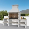 Environment with Barbecue with 2 Countertops Nisa White-Brown